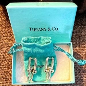 Tiffany Hardware Link Earrings Sterling Silver w/Vintage Coach Soho Micro C Bag